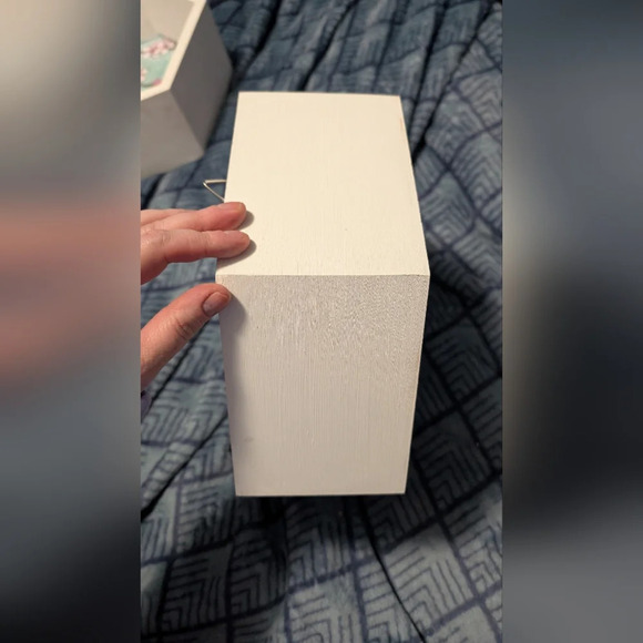 Handmade Blue And Purple Flowers Hexagon Wall Decor (EUC) - Picture 7 of 12